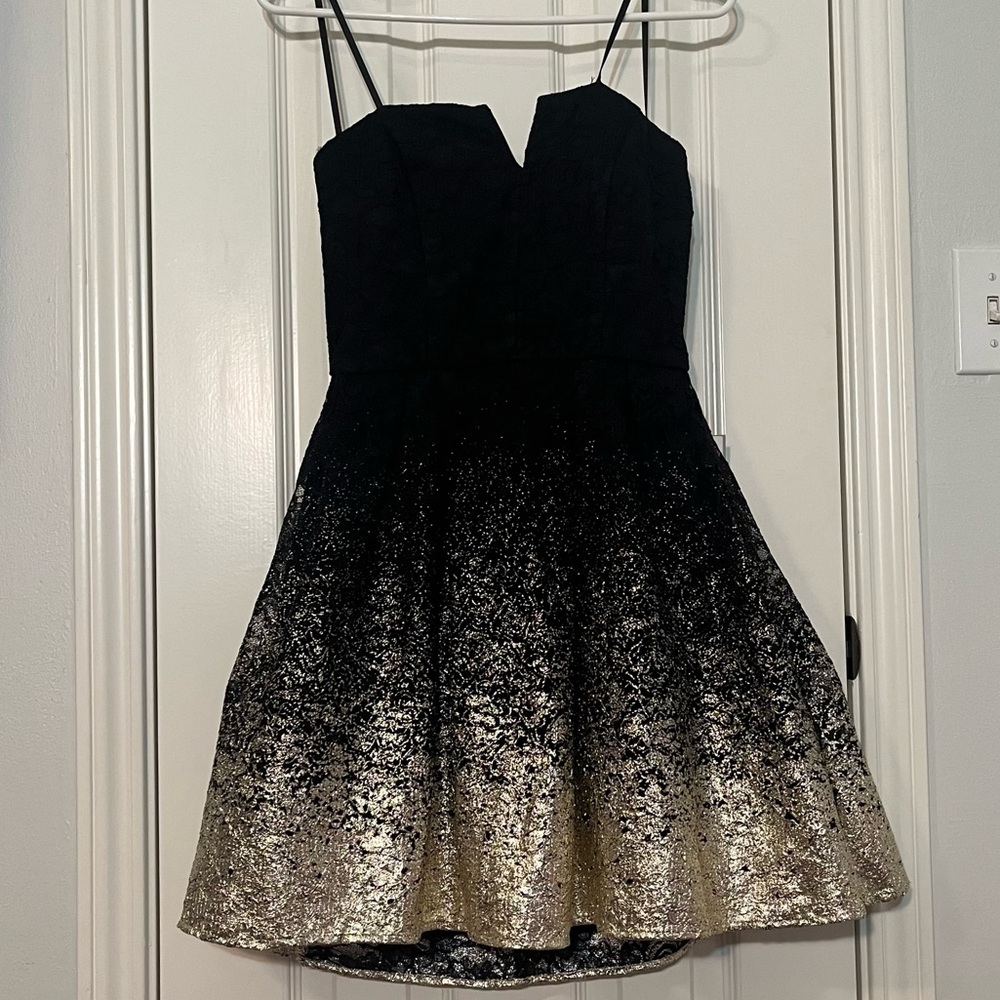 B Darlin Black and Gold Dress